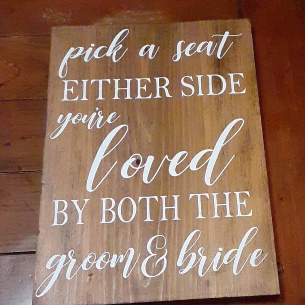 Wood wedding seating sign